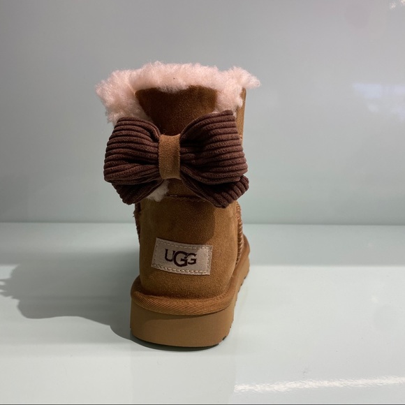 UGG | Mini Bailey Corduroy Bow In Chestnut NEW 7 - Picture 7 of 11